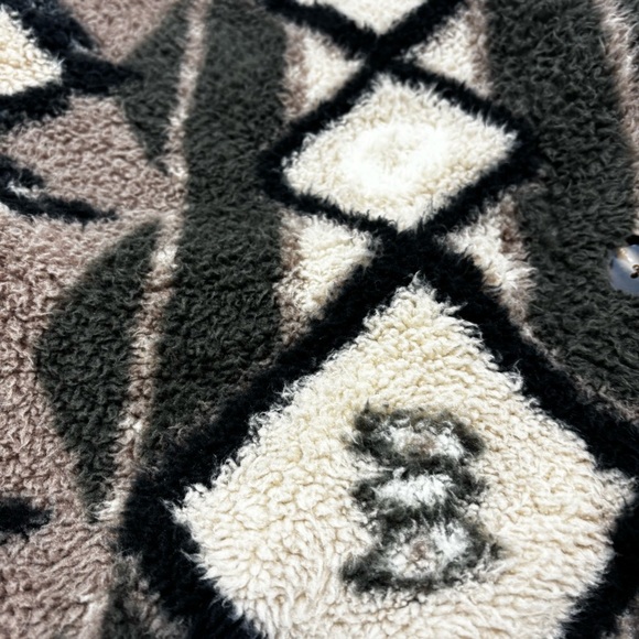 O’Neill Heath Geo Print High Pile Fleece Jacket Woman’s Sz Medium Oversized - Picture 7 of 11